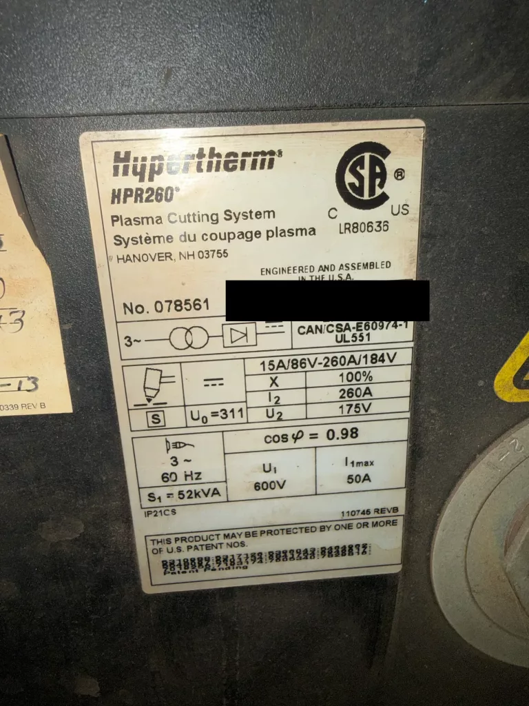 2013 AKS P1048 Plasma Cutter, photo 9 of 10