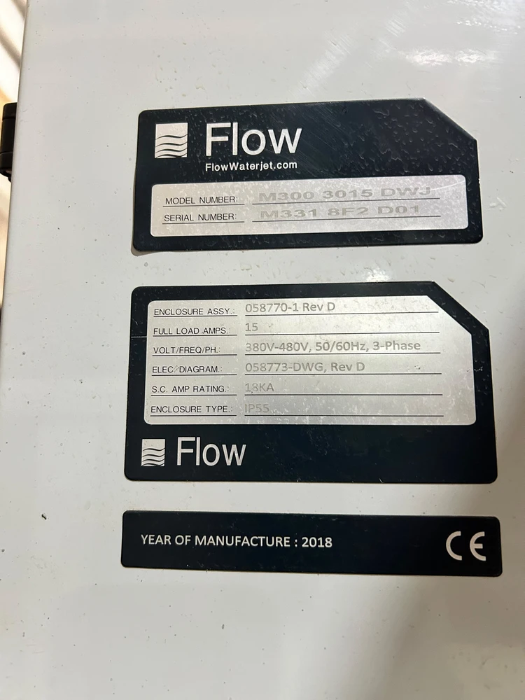 2018 Flow Mach 300 3015 DWJ Waterjet, photo 13 of 15