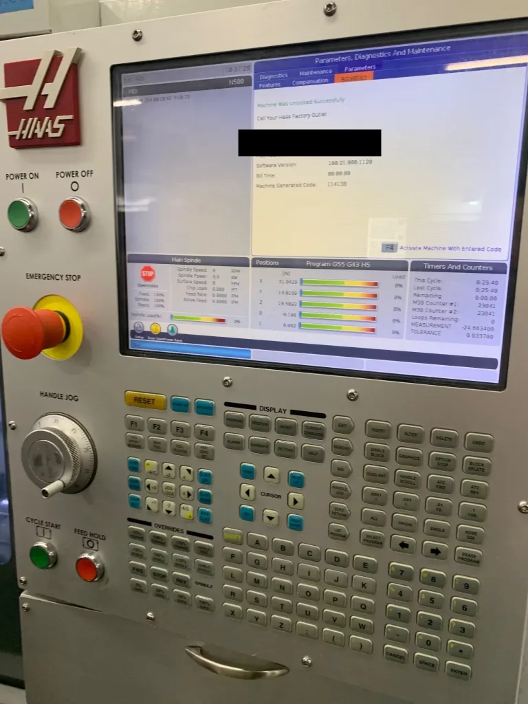 2019 Haas UMC-1000 CNC Vertical Machining Center, photo 9 of 10