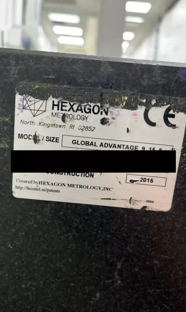 2015 Hexagon Global Advantage 9.15.8 Coordinate Measuring Machine, photo 7 of 7