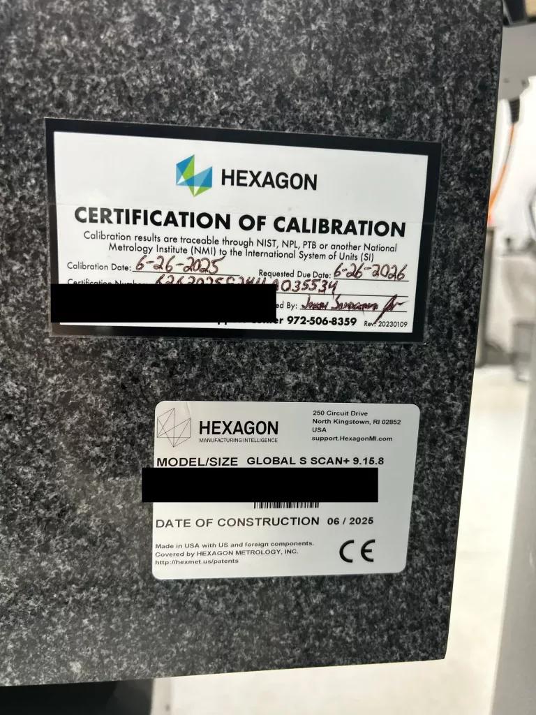 2025 Hexagon Global S Scan+ 9.15.8 Coordinate Measuring Machine, photo 4 of 4