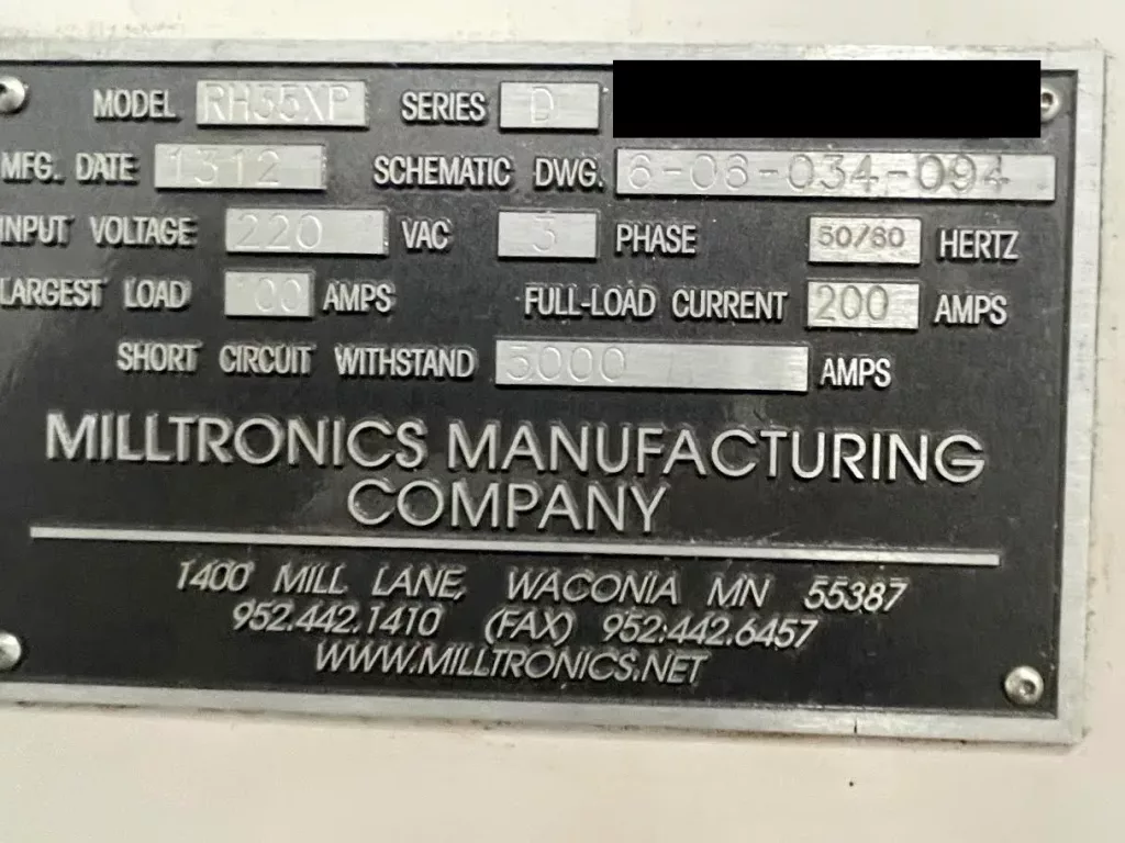 2013 Milltronics RH35XP CNC Vertical Machining Center, photo 6 of 13