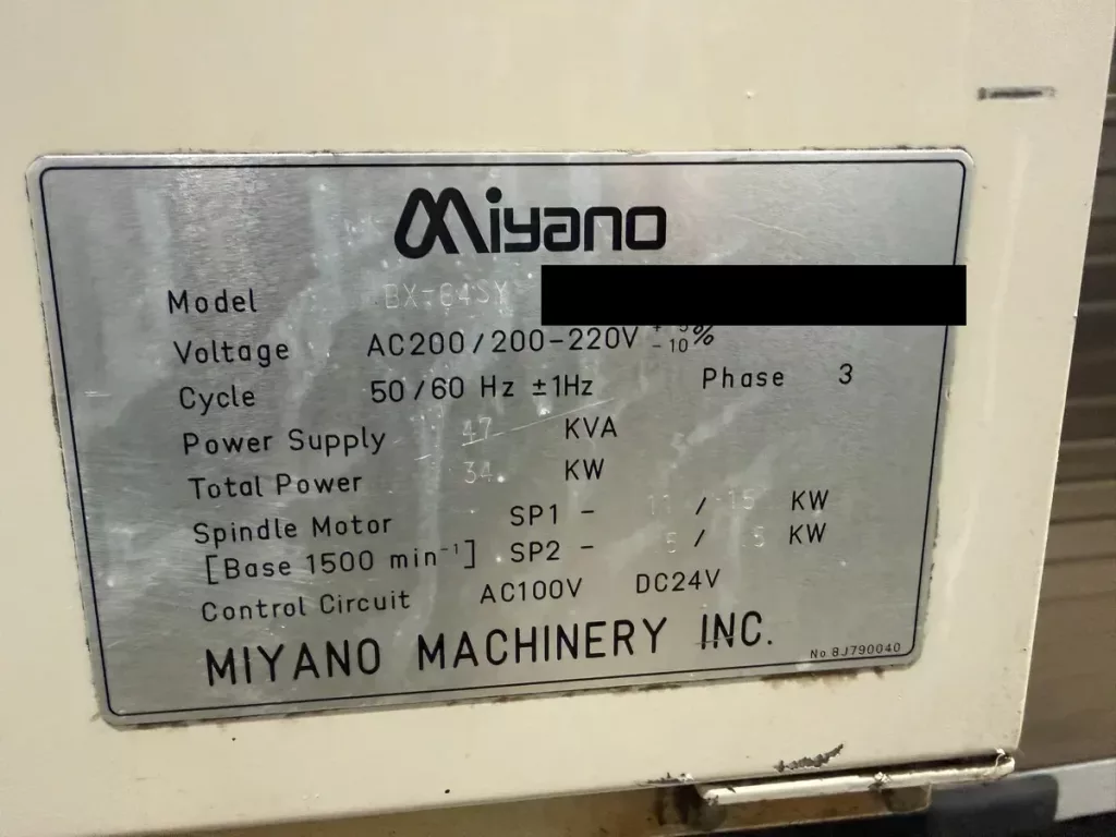 2011 Miyano ABX-64SY CNC Lathe, photo 14 of 16